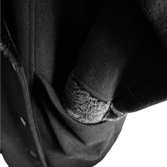 Vintage Black Fur Persian Lamb and Wool Double Breasted Coat Fashions by Jill - Picture 13 of 16